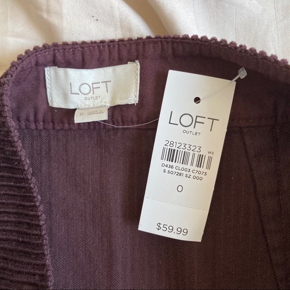 LOFT Corduroy button down skirt- NWT never worn! - Picture 5 of 9